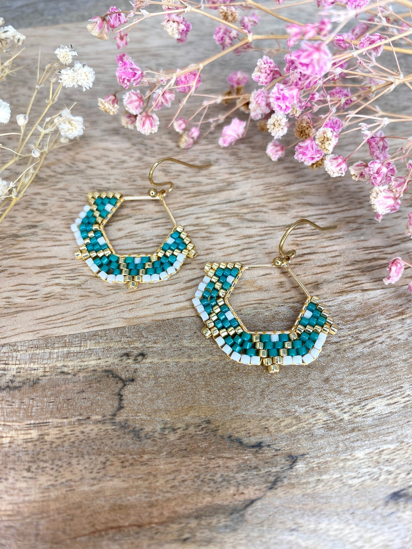Modèle Andréa – Boucles d’oreilles Bohème en Perles