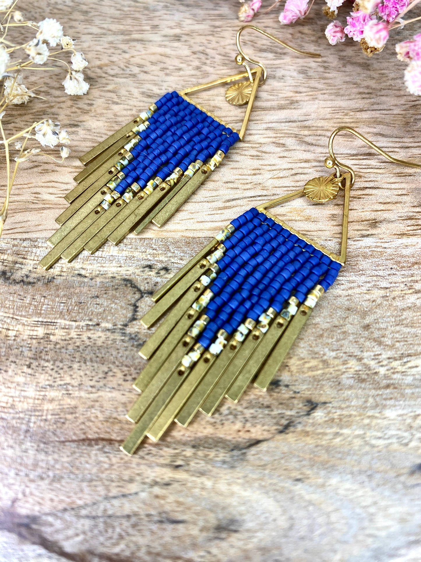 Modèle Ursula – Boucles d’oreilles Bohème Franges & Perles