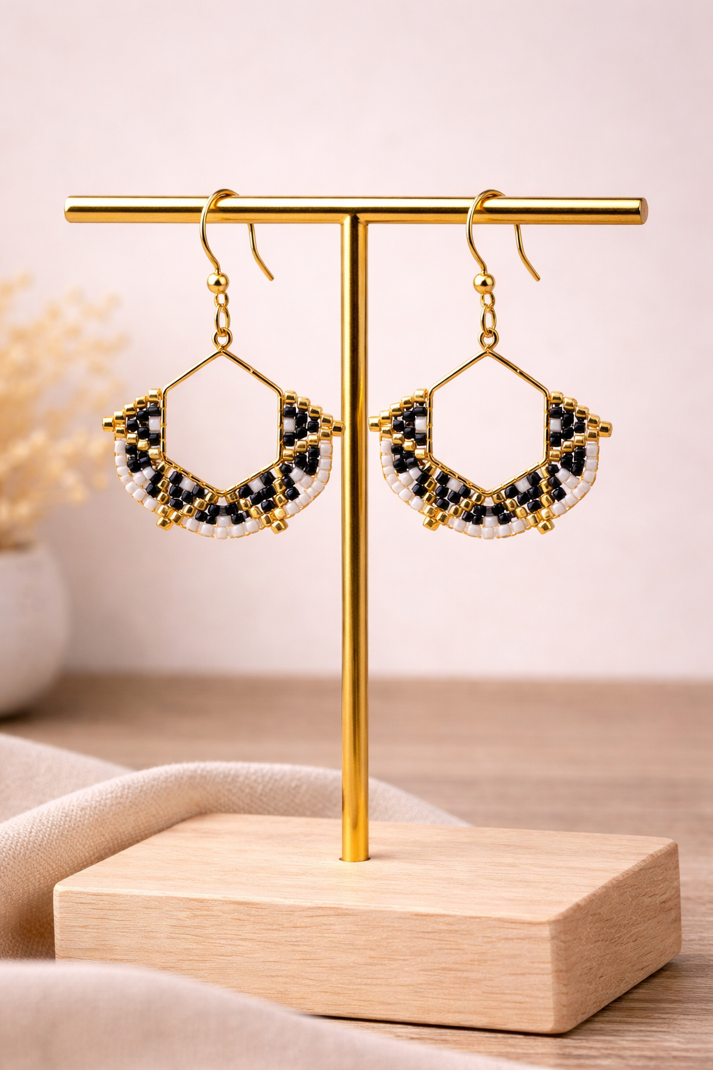 Modèle Andréa – Boucles d’oreilles Bohème en Perles
