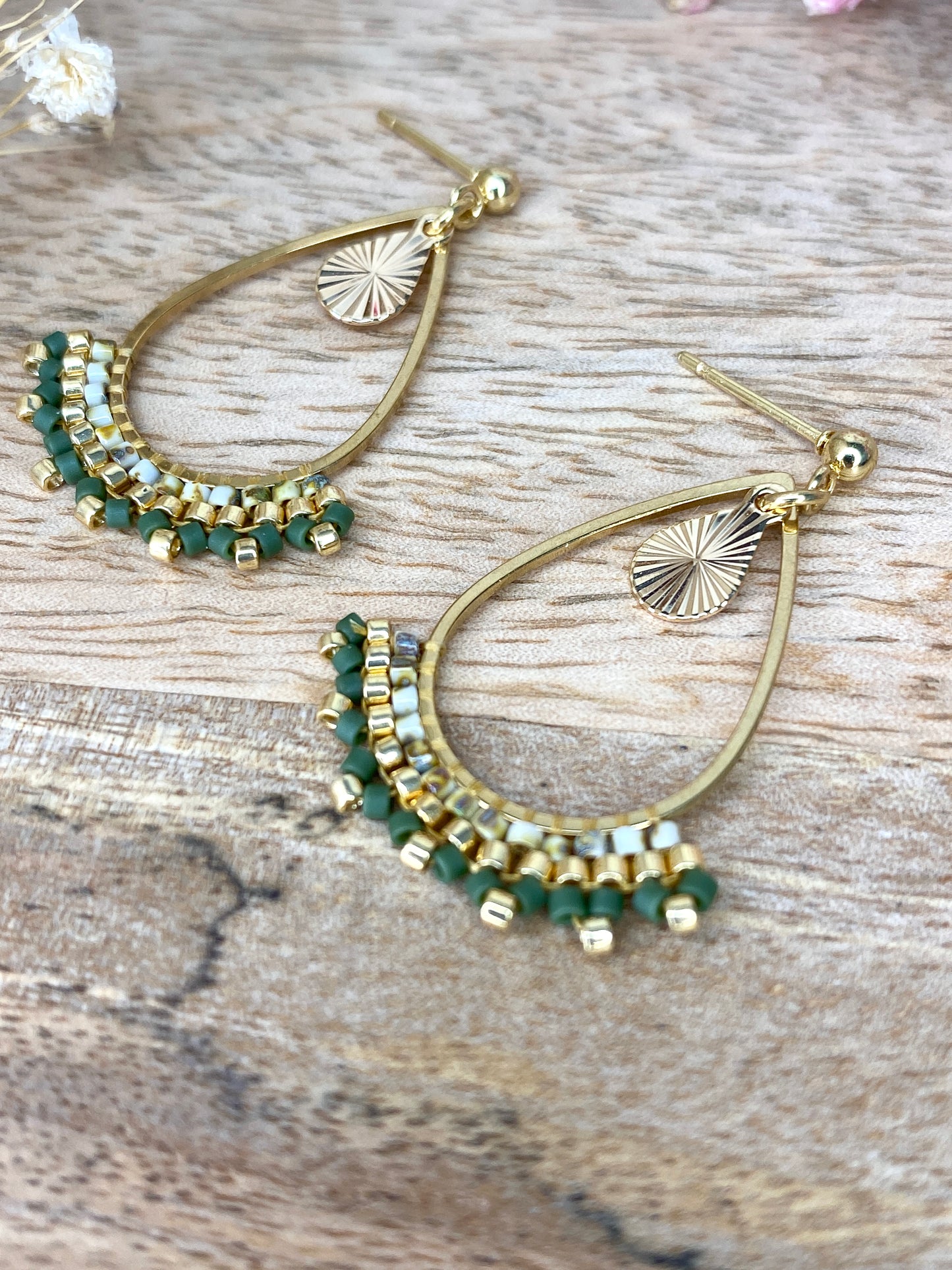Modèle Lina – Boucles d’oreilles Goutte Bohème Perles Miyuki