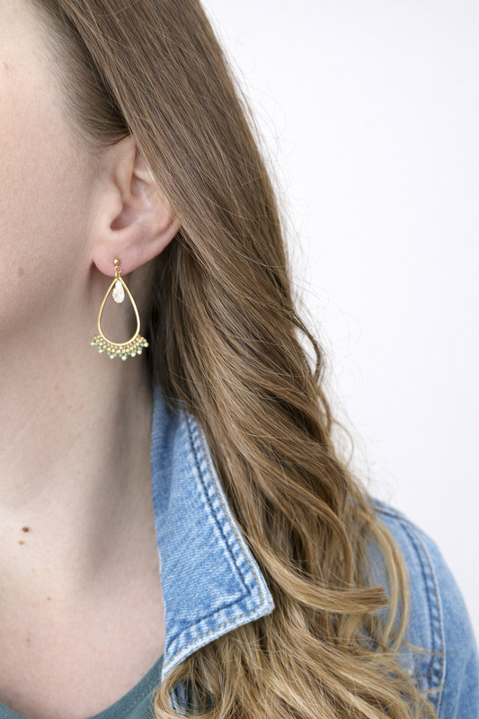 Modèle Lina – Boucles d’oreilles Goutte Bohème Perles Miyuki