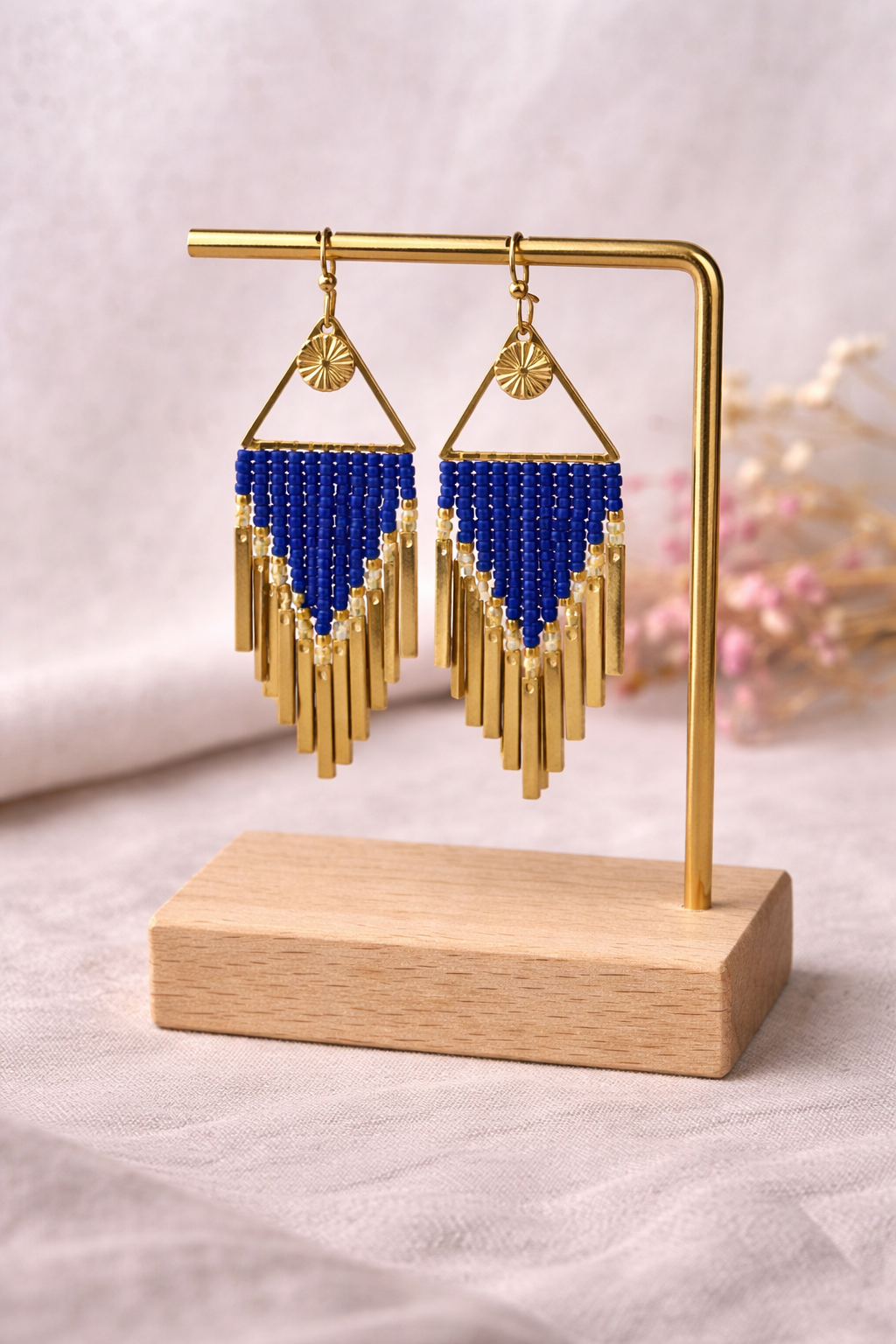 Modèle Ursula – Boucles d’oreilles Bohème Franges & Perles