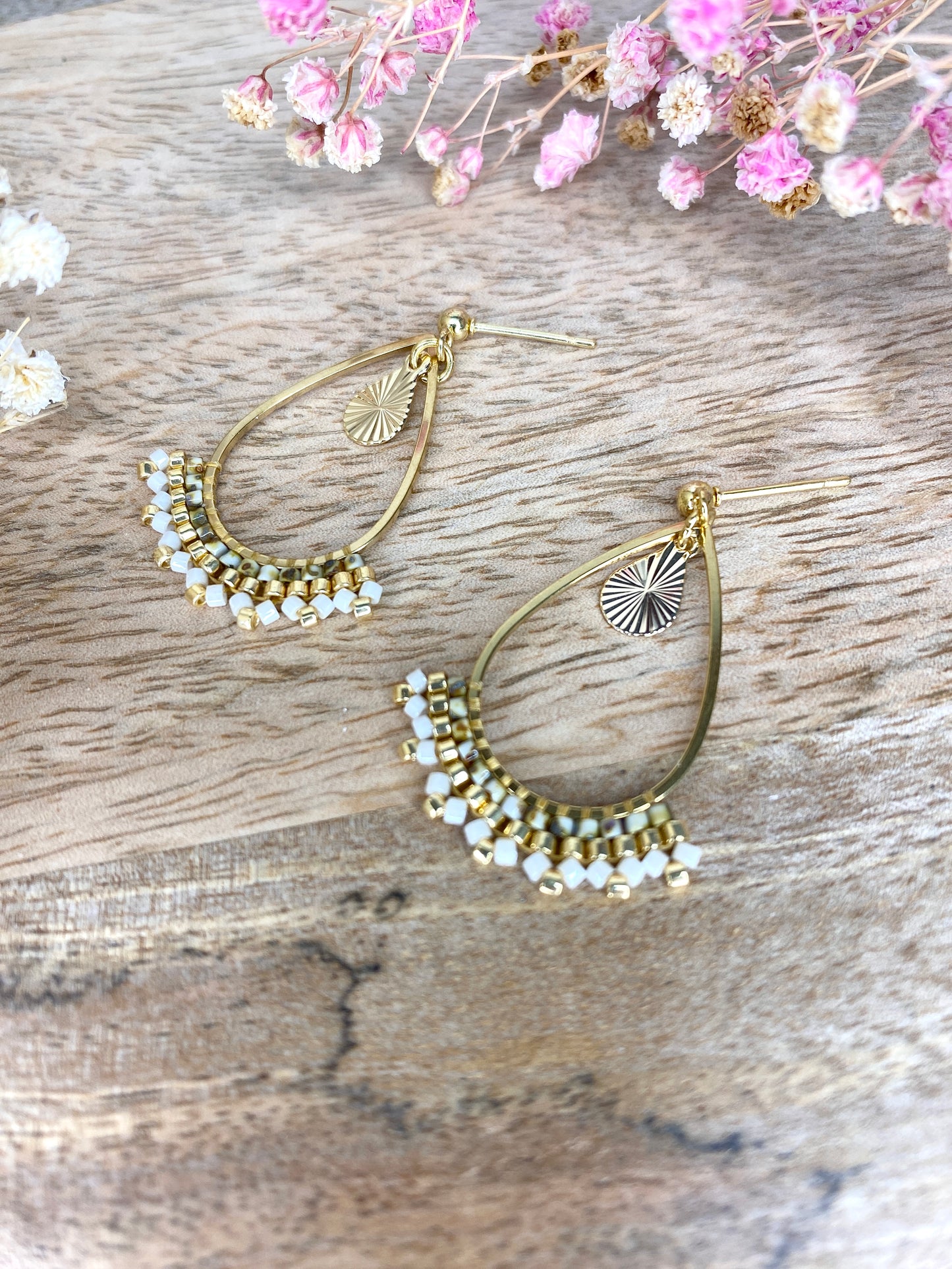 Modèle Lina – Boucles d’oreilles Goutte Bohème Perles Miyuki
