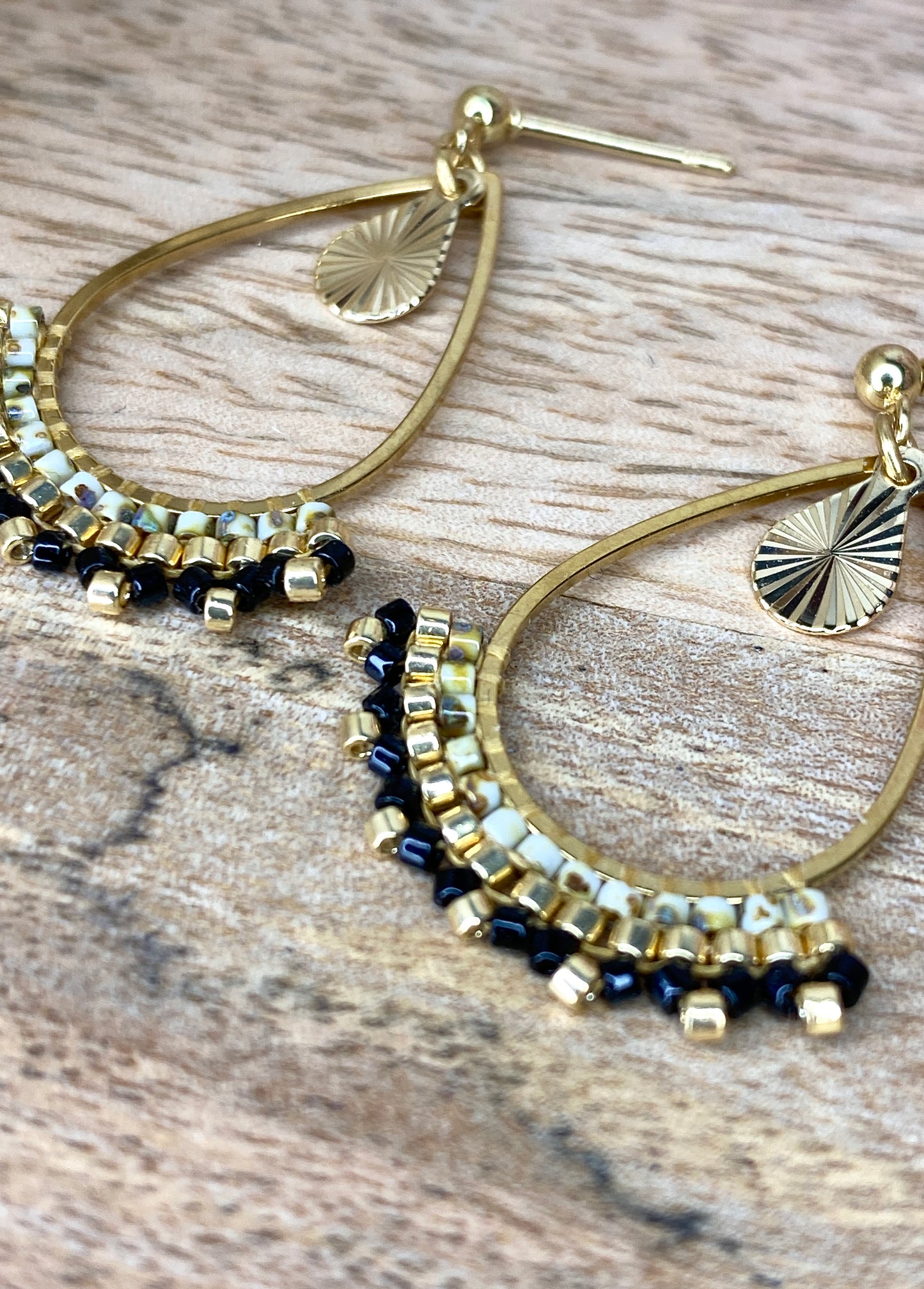 Modèle Lina – Boucles d’oreilles Goutte Bohème Perles Miyuki