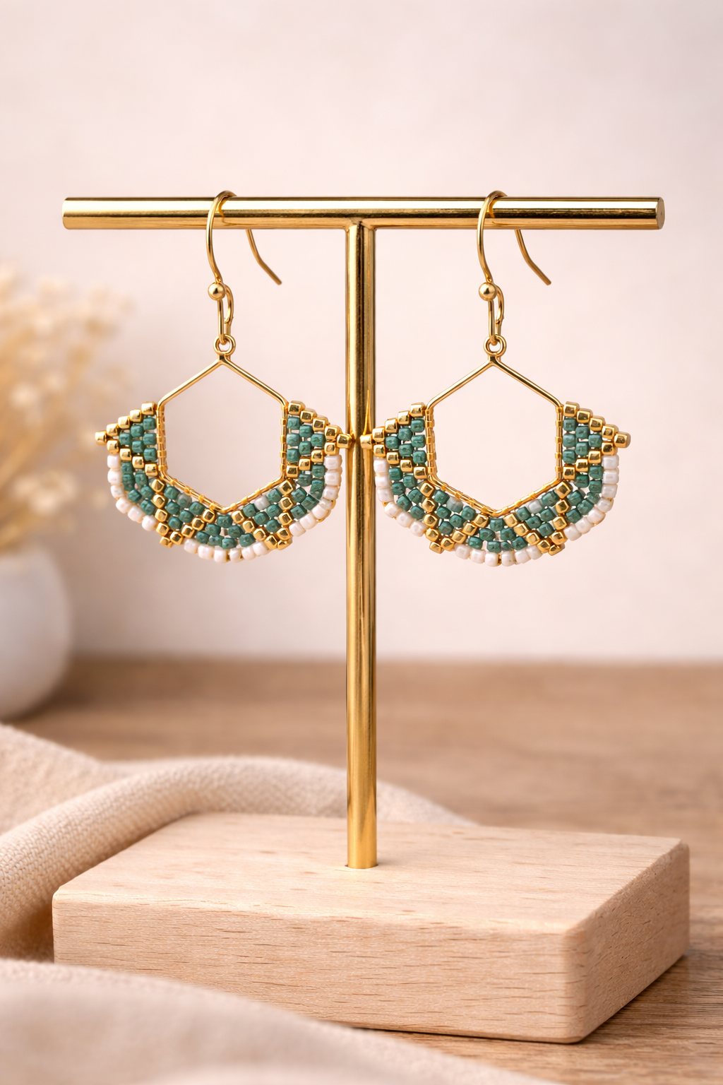 Modèle Andréa – Boucles d’oreilles Bohème en Perles
