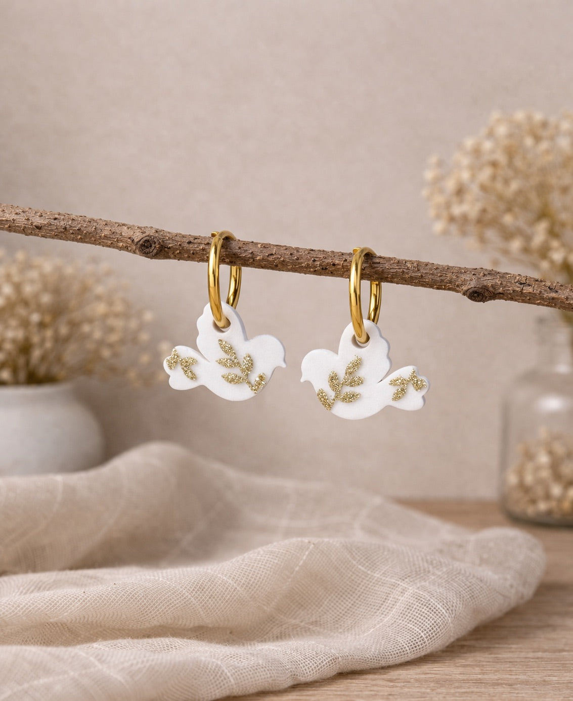 Modèle Zélia- Boucles d'oreilles Colombe