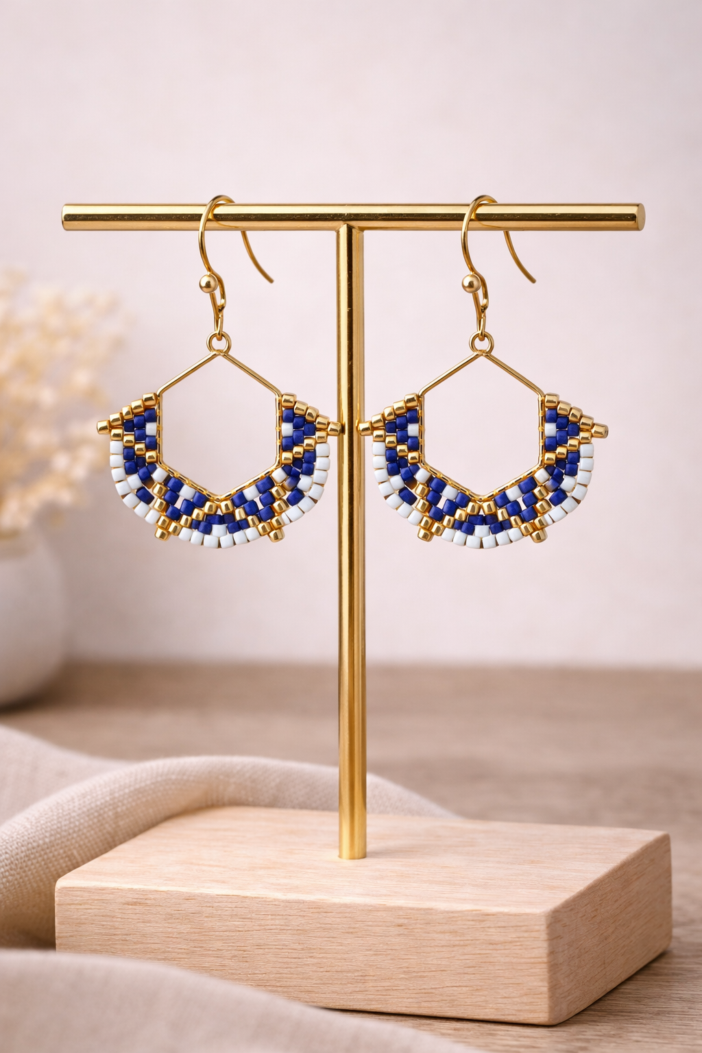 Modèle Andréa – Boucles d’oreilles Bohème en Perles