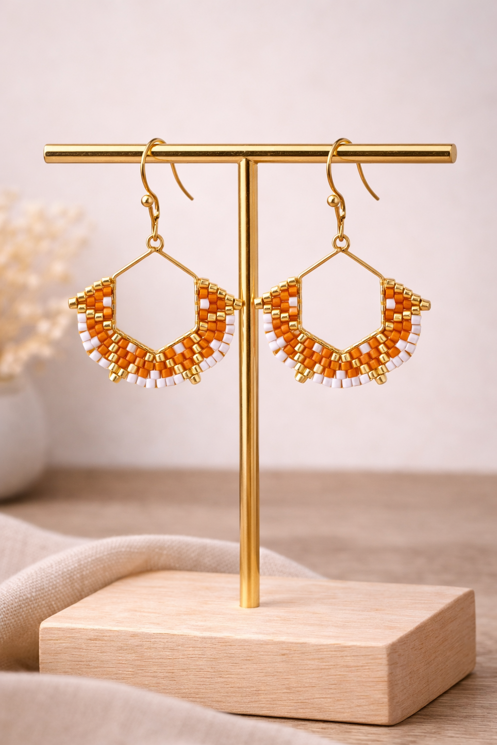 Modèle Andréa – Boucles d’oreilles Bohème en Perles
