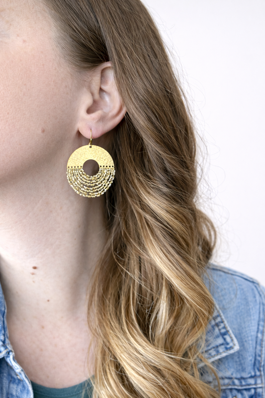 Modèle Jade – Boucles d’oreilles Soleil Doré